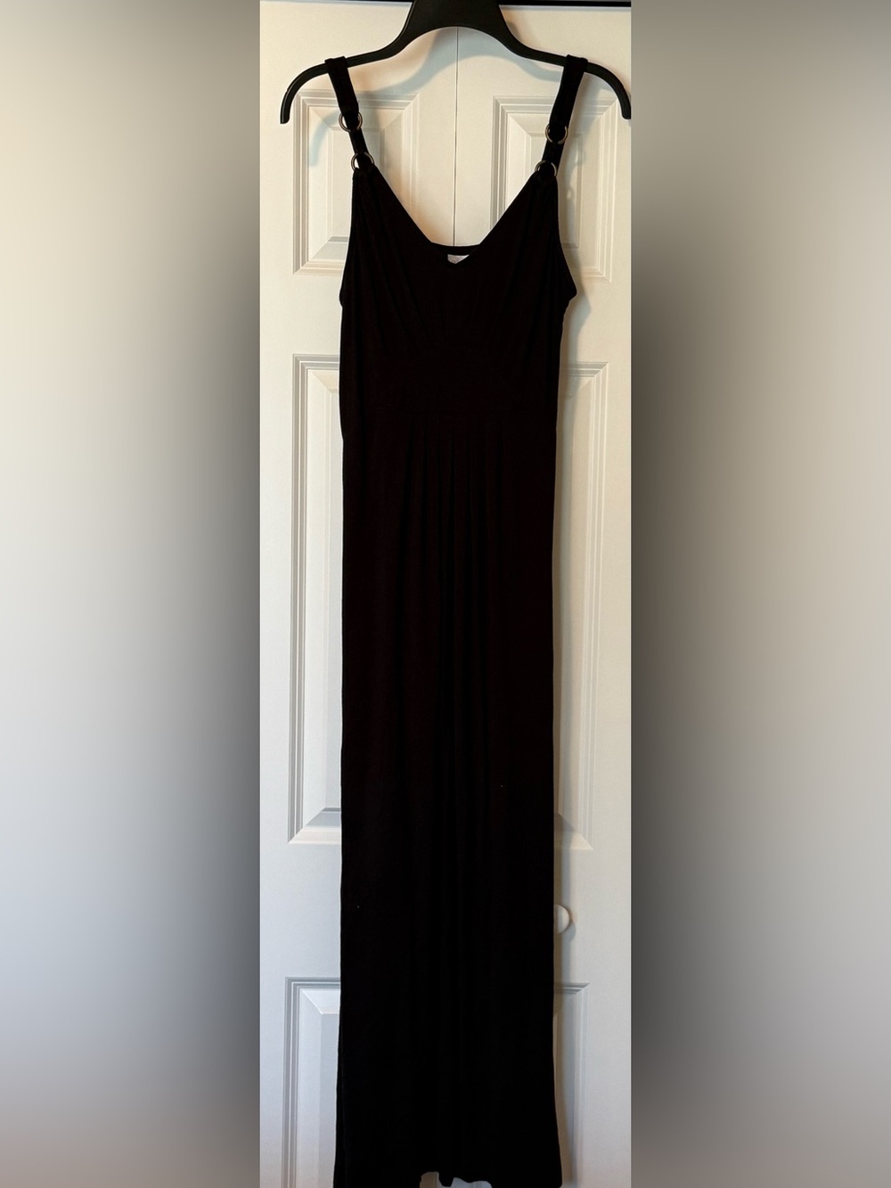 Black Maxi Dress with Adjustable Straps - Classic Women's Dress